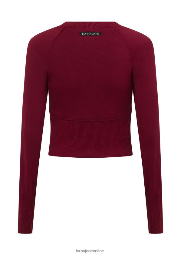 Lorna Jane Nahtloses konturgeschnittenes langärmliges Oberteil ZR60X15 Bekleidung Sepia Frauen