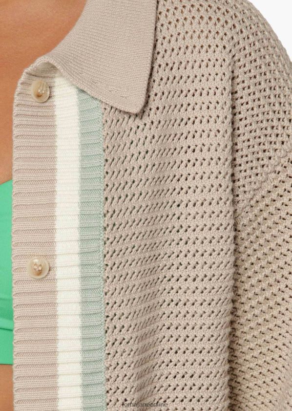 Lorna Jane Offen gewebtes Strickhemd ZR60X303 Bekleidung cremefarben Frauen