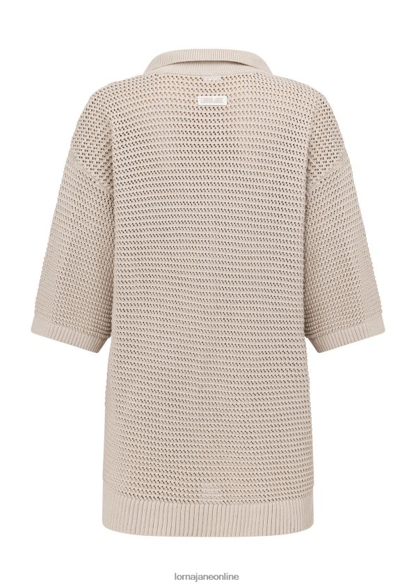 Lorna Jane Offen gewebtes Strickhemd ZR60X303 Bekleidung cremefarben Frauen