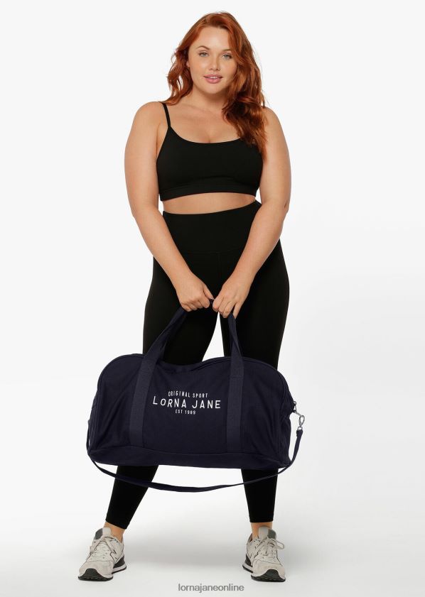 Lorna Jane Originale Sport-Reisetasche aus Segeltuch ZR60X276 Zubehörteil Französische Marine Frauen