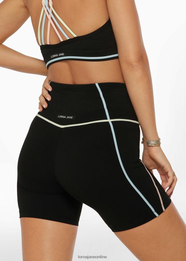 Lorna Jane Pastellfarbene recycelte Fahrradshorts ohne Scheuern ZR60X52 Bekleidung Schwarz Frauen