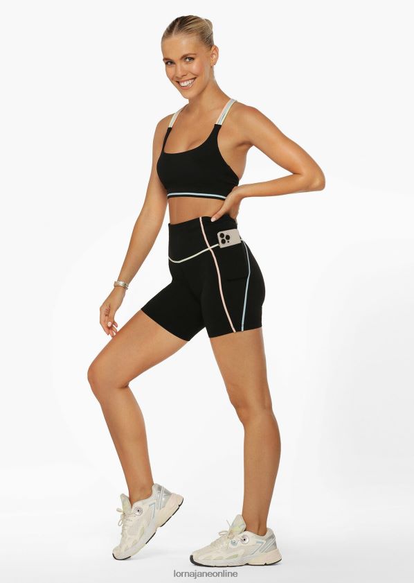 Lorna Jane Pastellfarbene recycelte Fahrradshorts ohne Scheuern ZR60X52 Bekleidung Schwarz Frauen