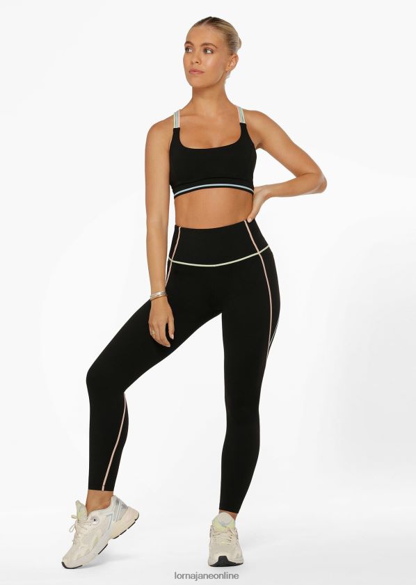 Lorna Jane Pastellfarbener recycelter Sport-BH ZR60X68 Bekleidung Schwarz Frauen