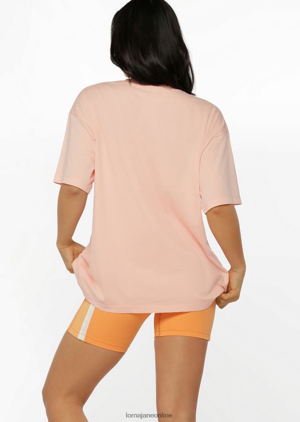 Lorna Jane Pikantes gewaschenes Boyfriend-T-Shirt ZR60X300 Bekleidung gewaschener Staubpfirsich Frauen