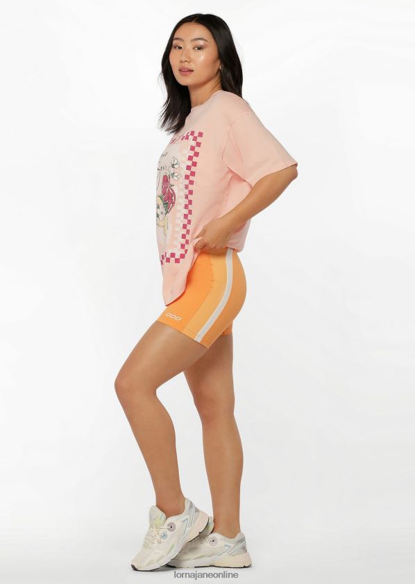 Lorna Jane Pikantes gewaschenes Boyfriend-T-Shirt ZR60X300 Bekleidung gewaschener Staubpfirsich Frauen