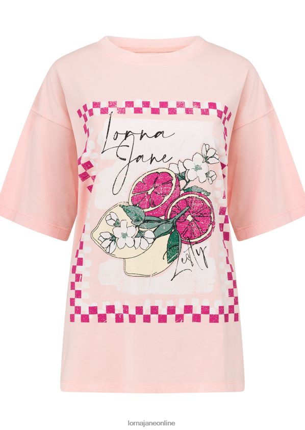 Lorna Jane Pikantes gewaschenes Boyfriend-T-Shirt ZR60X300 Bekleidung gewaschener Staubpfirsich Frauen