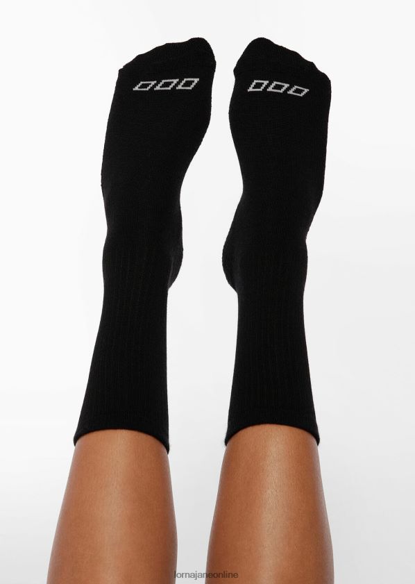 Lorna Jane Quarter-Crew-Socke aus Merinowollmischung ZR60X41 Zubehörteil Schwarz Frauen