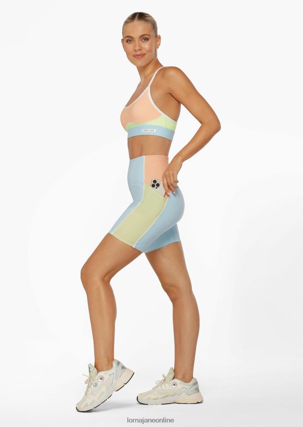 Lorna Jane Rainbow Splice No Ride Booty Pocket Bike Short ZR60X56 Bekleidung Regenbogenspleiß Frauen