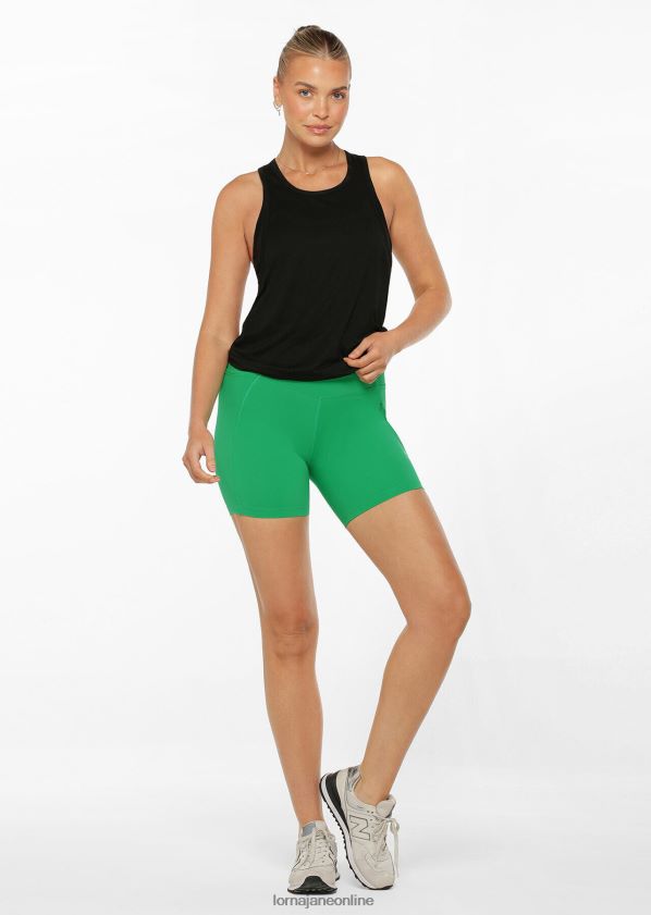 Lorna Jane Reißverschlusstasche recycelte Bauchstütze 16 cm lange Radhose ZR60X147 Bekleidung Mojito Frauen