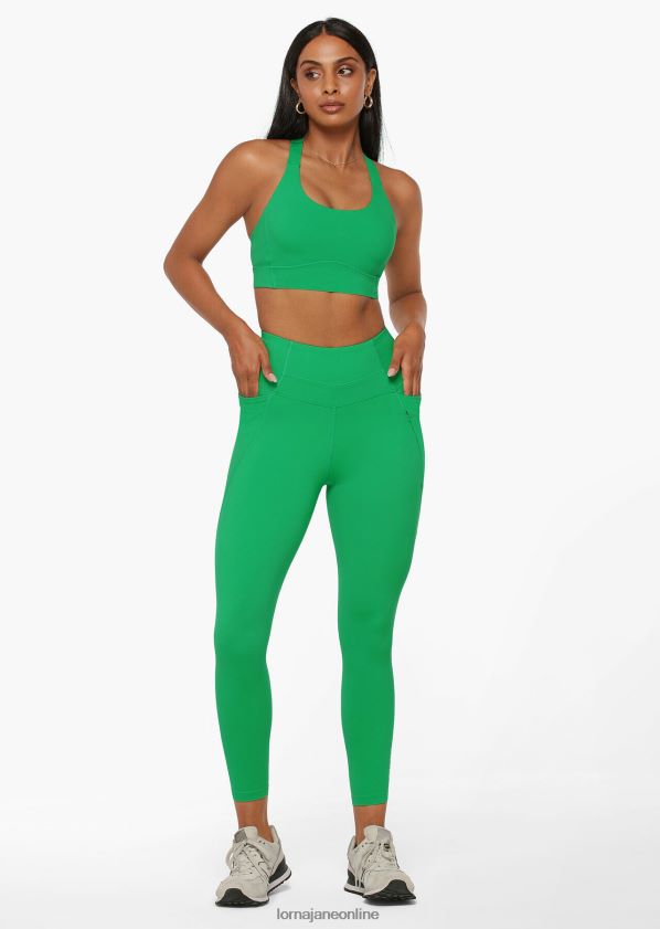 Lorna Jane Reißverschlusstasche recycelte Leggings mit Bauchunterstützung und Knöchelbeißer ZR60X144 Bekleidung Mojito Frauen