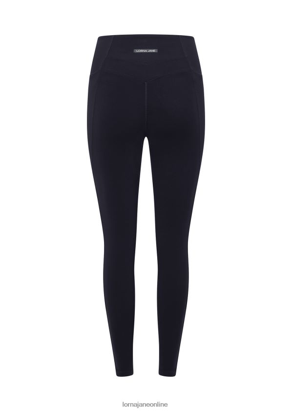 Lorna Jane Reißverschlusstasche recycelte Leggings mit Bauchunterstützung und Knöchelbeißer ZR60X173 Bekleidung Französische Marine Frauen
