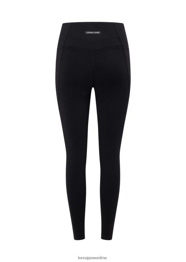 Lorna Jane Reißverschlusstasche recycelte Leggings mit Bauchunterstützung und Knöchelbeißer ZR60X174 Bekleidung Schwarz Frauen
