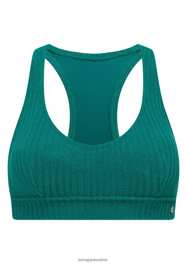 Lorna Jane Rock Pool Frottee-Bade-BH ZR60X408 Bekleidung dunkles Blaugrün Frauen