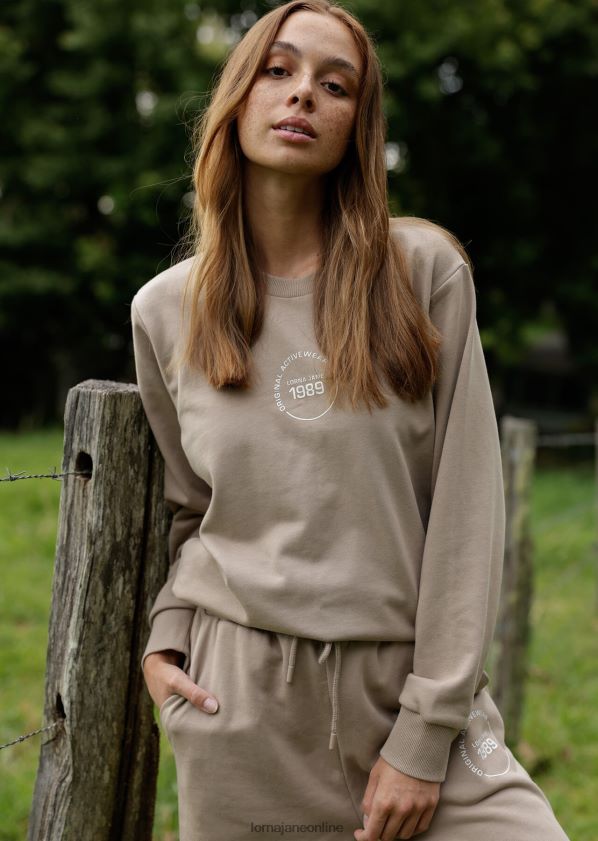 Lorna Jane Schweiß zurücksetzen ZR60X1 Bekleidung dunkles gebrochenes Weiß Frauen