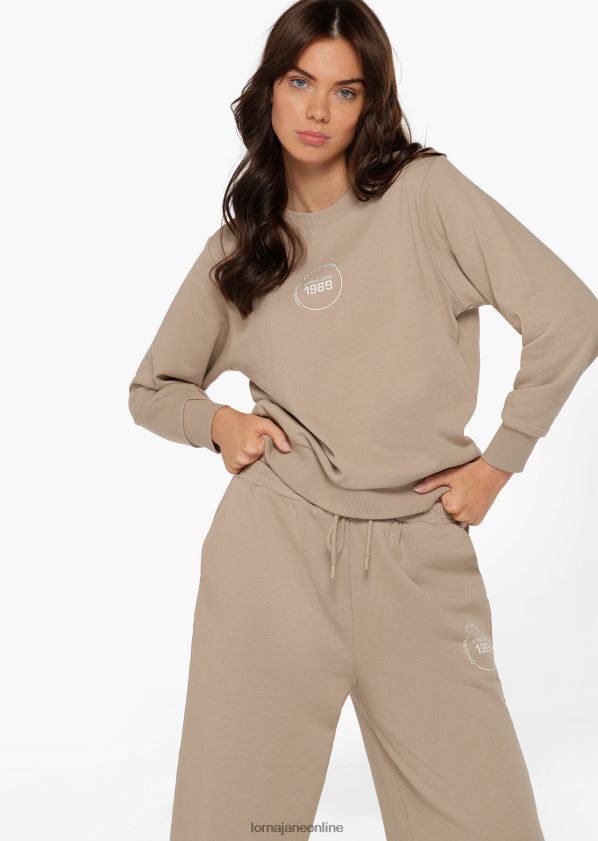 Lorna Jane Schweiß zurücksetzen ZR60X1 Bekleidung dunkles gebrochenes Weiß Frauen