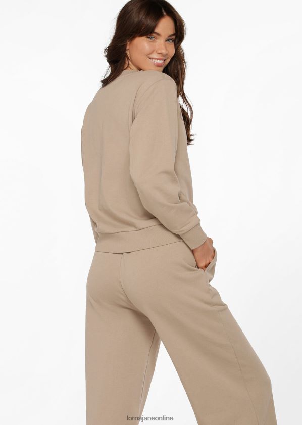 Lorna Jane Schweiß zurücksetzen ZR60X1 Bekleidung dunkles gebrochenes Weiß Frauen