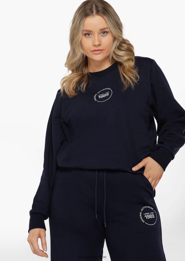 Lorna Jane Schweiß zurücksetzen ZR60X3 Bekleidung Französische Marine Frauen