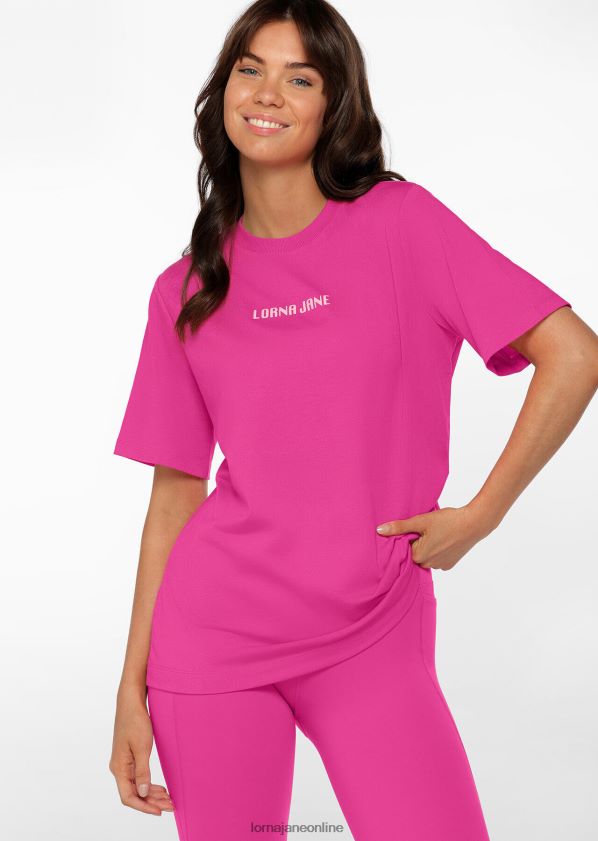 Lorna Jane Selbstliebe entspanntes T-Shirt ZR60X106 Bekleidung leuchtend rosa Frauen
