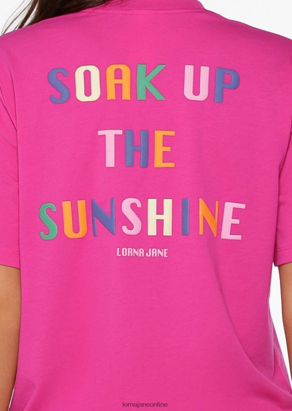 Lorna Jane Selbstliebe entspanntes T-Shirt ZR60X106 Bekleidung leuchtend rosa Frauen
