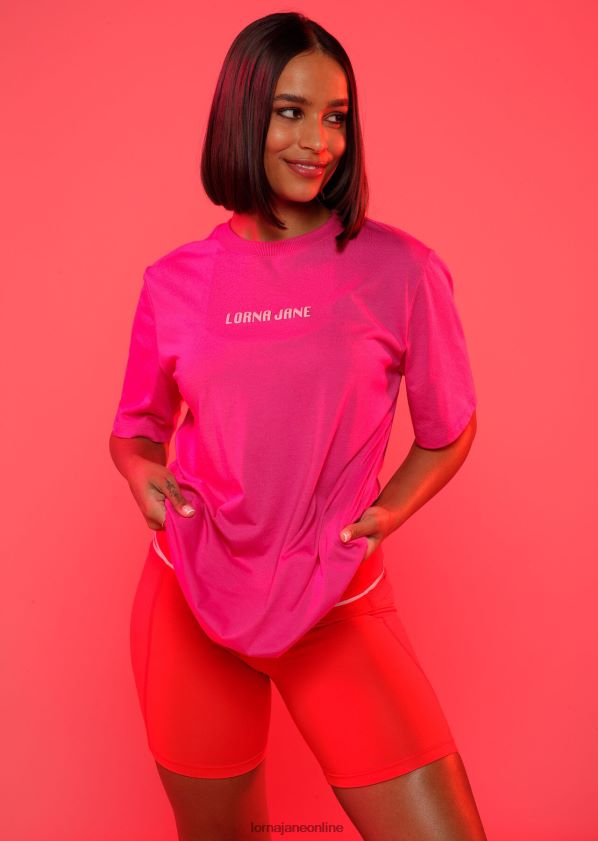 Lorna Jane Selbstliebe entspanntes T-Shirt ZR60X106 Bekleidung leuchtend rosa Frauen