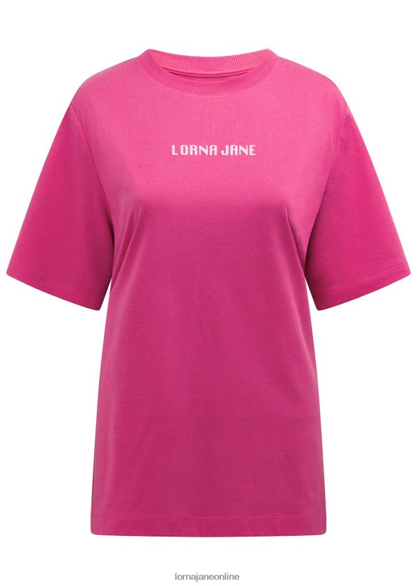 Lorna Jane Selbstliebe entspanntes T-Shirt ZR60X106 Bekleidung leuchtend rosa Frauen
