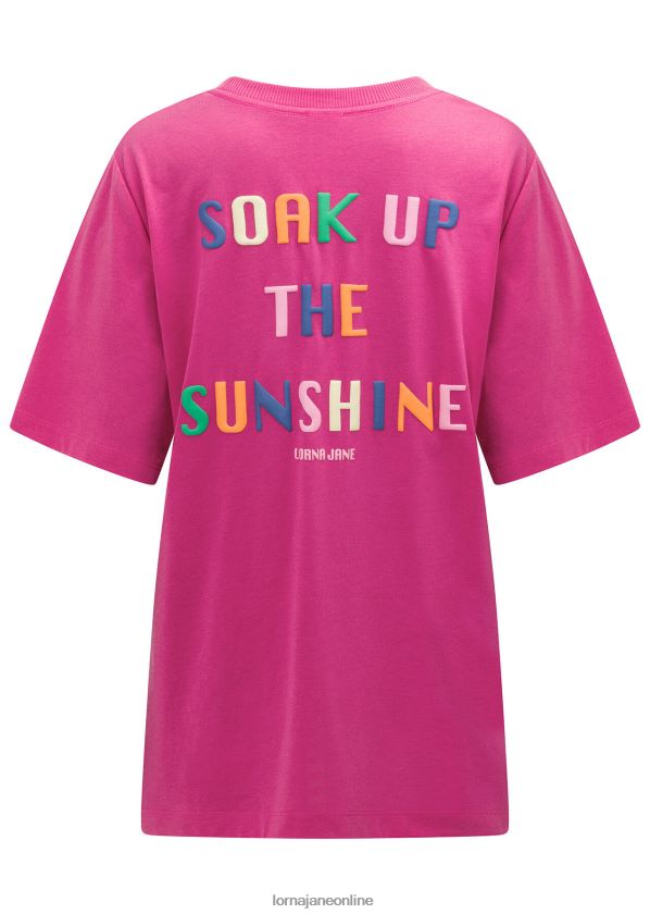 Lorna Jane Selbstliebe entspanntes T-Shirt ZR60X106 Bekleidung leuchtend rosa Frauen