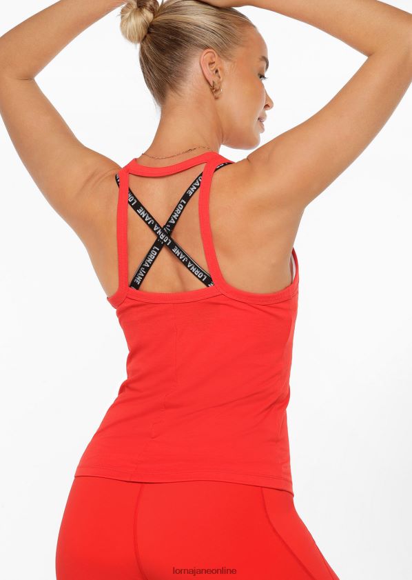 Lorna Jane Side-Step-Aktivtank ZR60X119 Bekleidung heiße Tomate Frauen