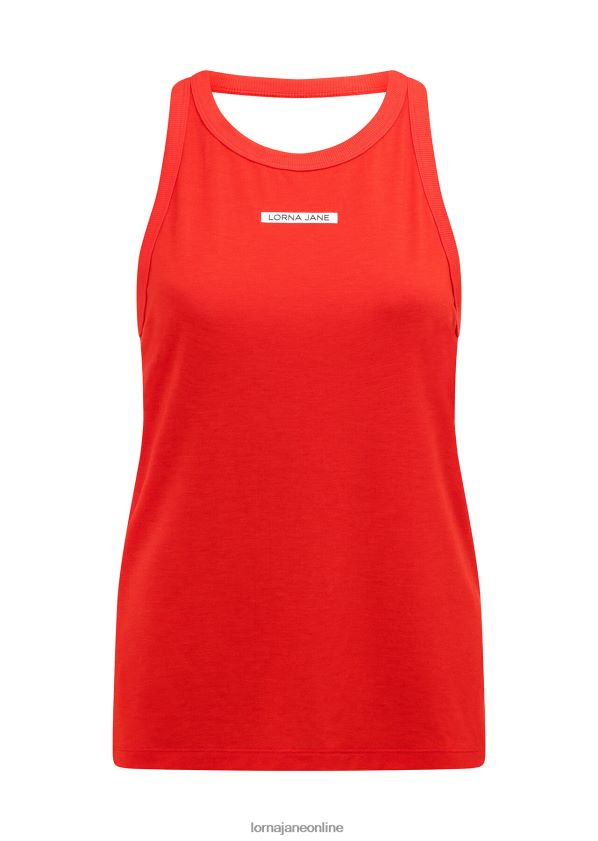Lorna Jane Side-Step-Aktivtank ZR60X119 Bekleidung heiße Tomate Frauen