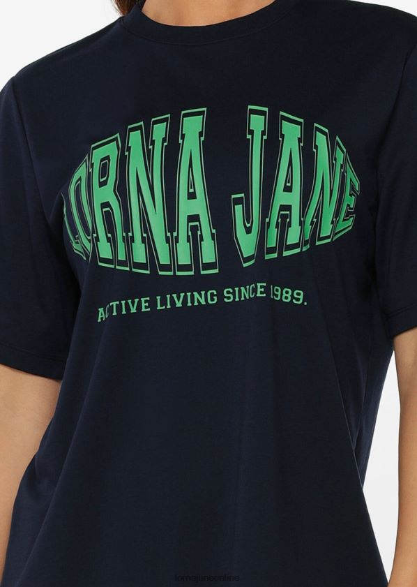 Lorna Jane Sportliches entspanntes Liga-T-Shirt ZR60X131 Bekleidung Französische Marine Frauen