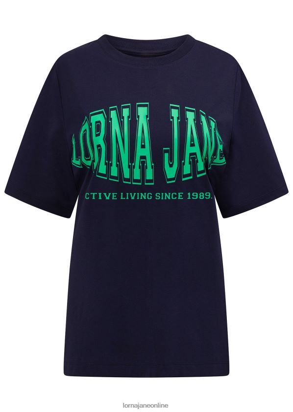 Lorna Jane Sportliches entspanntes Liga-T-Shirt ZR60X131 Bekleidung Französische Marine Frauen