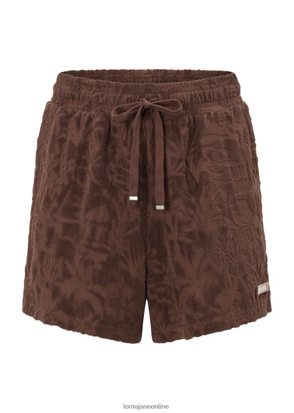Lorna Jane Staubige Palm-Frottee-Shorts ZR60X298 Bekleidung Schokolade Frauen