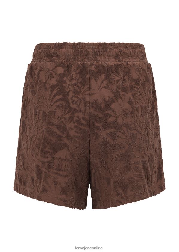 Lorna Jane Staubige Palm-Frottee-Shorts ZR60X298 Bekleidung Schokolade Frauen