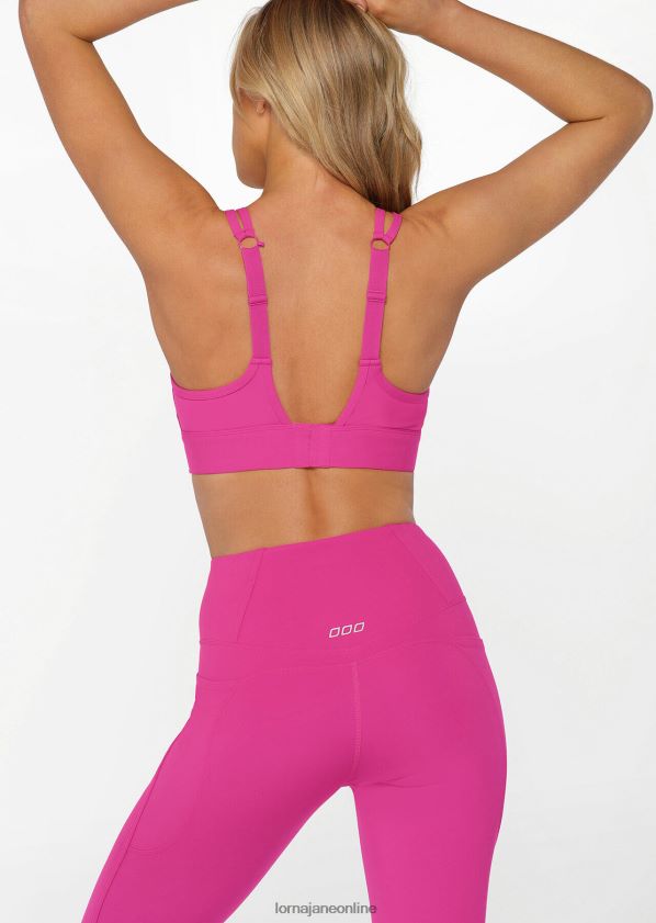 Lorna Jane Strukturierter stützender Sport-BH aus recyceltem Material ZR60X297 Bekleidung leuchtend rosa Frauen