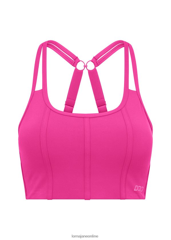 Lorna Jane Strukturierter stützender Sport-BH aus recyceltem Material ZR60X297 Bekleidung leuchtend rosa Frauen