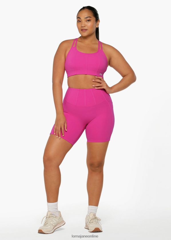Lorna Jane Support No Ride recycelte Fahrradshorts ZR60X305 Bekleidung leuchtend rosa Frauen