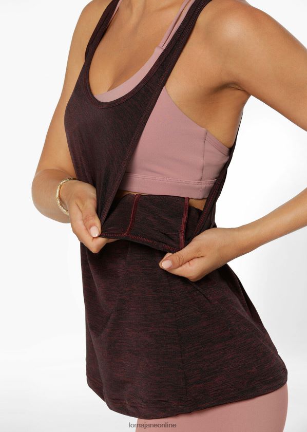 Lorna Jane Trek Invisible Active Tank ZR60X23 Bekleidung kastanienbrauner Mergel Frauen