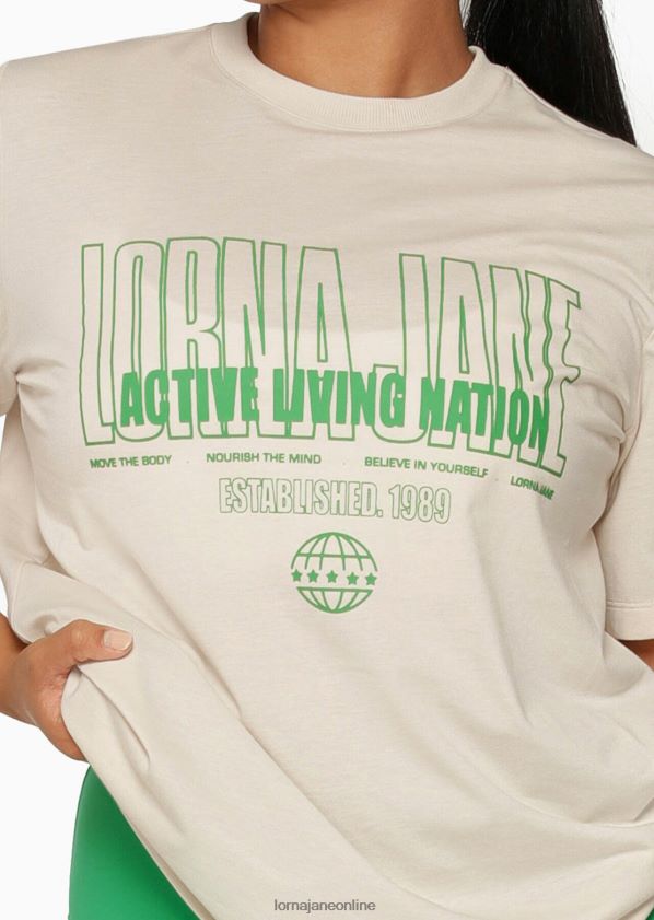 Lorna Jane Urlaub entspanntes T-Shirt ZR60X358 Bekleidung Auster Frauen