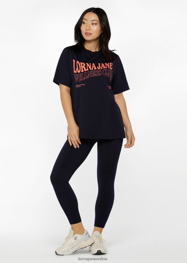 Lorna Jane Wellness Club Transdry entspanntes T-Shirt ZR60X164 Bekleidung Französische Marine Frauen