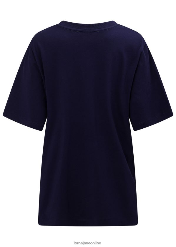 Lorna Jane Wellness Club Transdry entspanntes T-Shirt ZR60X164 Bekleidung Französische Marine Frauen