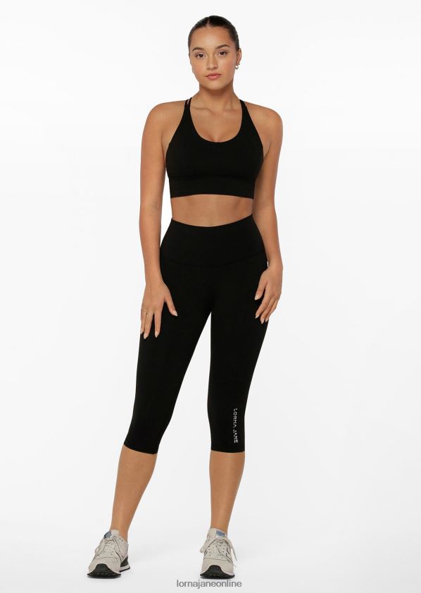 Lorna Jane hochgefaltete Lotus-3/4-Leggings ZR60X443 Bekleidung Schwarz Frauen