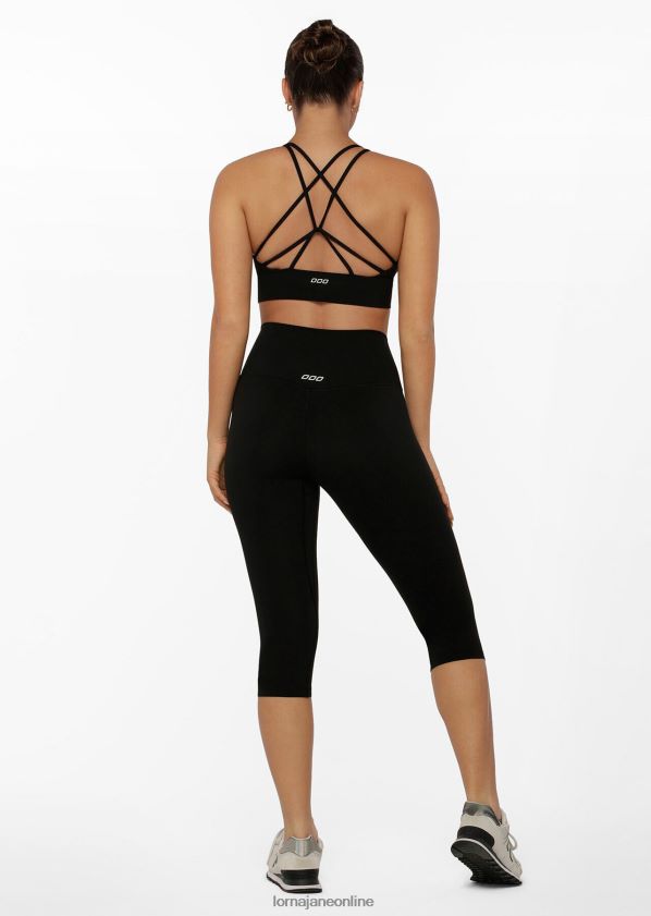 Lorna Jane hochgefaltete Lotus-3/4-Leggings ZR60X443 Bekleidung Schwarz Frauen