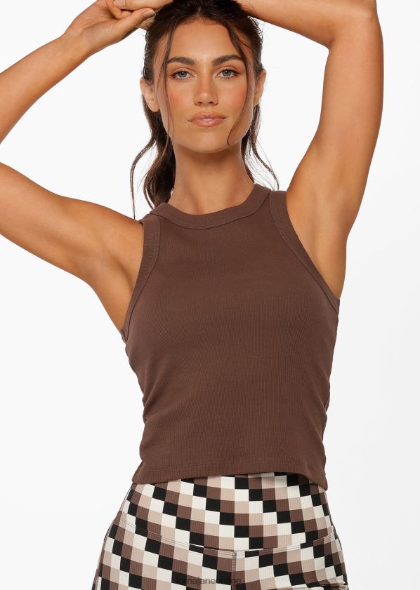 Lorna Jane klassisches geripptes Tanktop ZR60X151 Bekleidung Schokolade Frauen