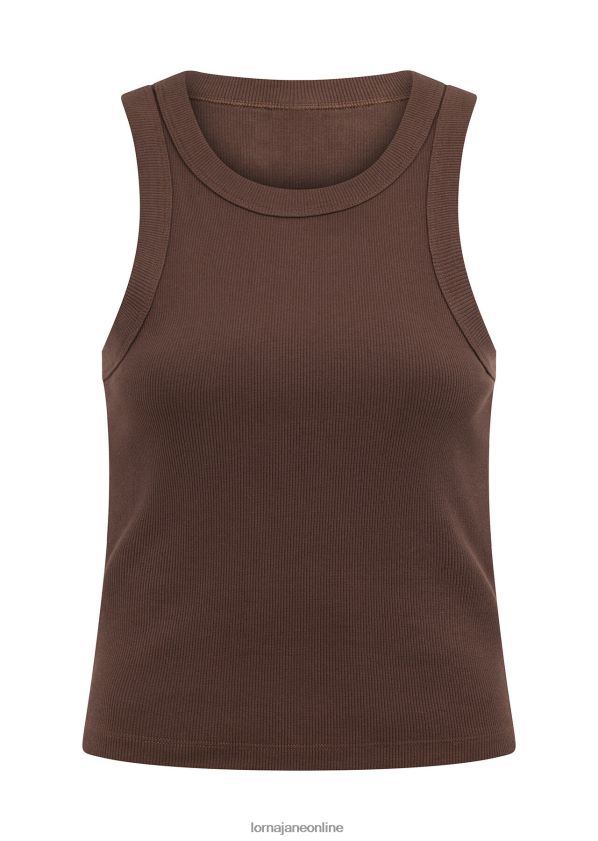 Lorna Jane klassisches geripptes Tanktop ZR60X151 Bekleidung Schokolade Frauen