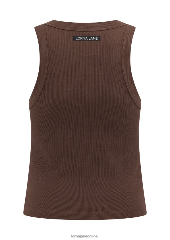 Lorna Jane klassisches geripptes Tanktop ZR60X151 Bekleidung Schokolade Frauen