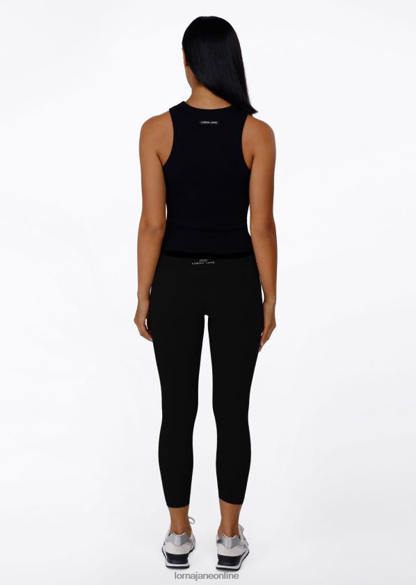 Lorna Jane klassisches geripptes Tanktop ZR60X452 Bekleidung Schwarz Frauen