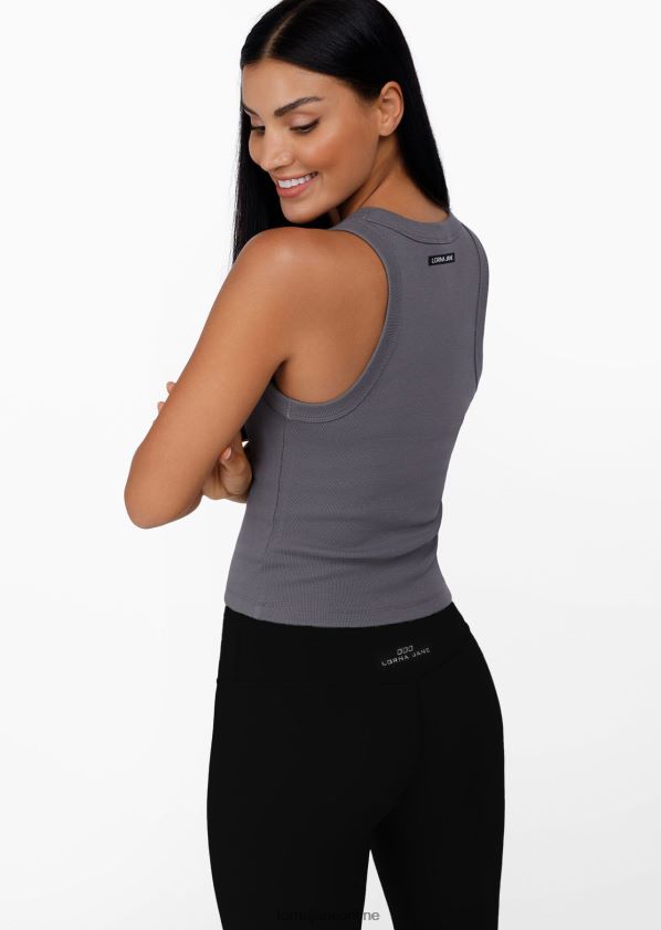 Lorna Jane klassisches geripptes Tanktop ZR60X453 Bekleidung mittelgrau Frauen