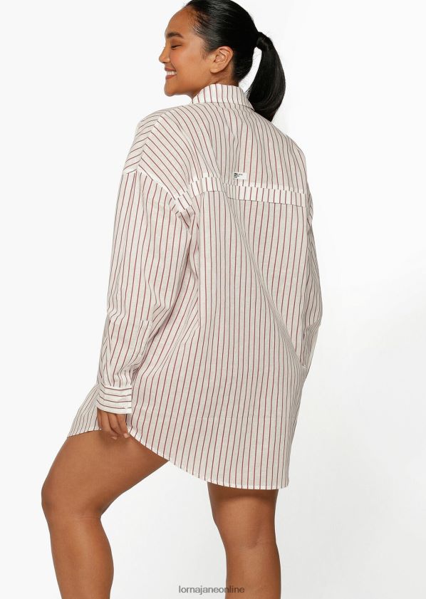 Lorna Jane Überschwimmshirt für den Sommerurlaub ZR60X414 Bekleidung Sommerstreifen Frauen