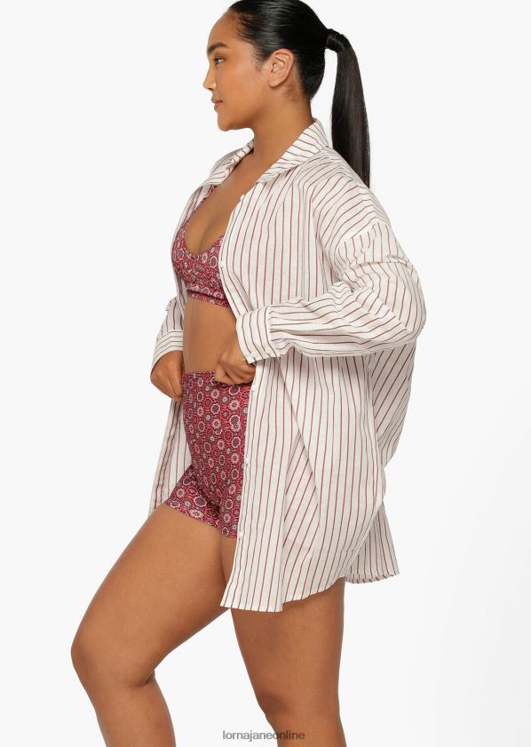 Lorna Jane Überschwimmshirt für den Sommerurlaub ZR60X414 Bekleidung Sommerstreifen Frauen