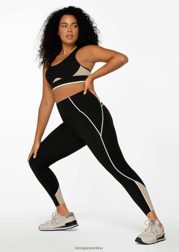 Lorna Jane Amplify Knöchelbeißer-Leggings mit geklebten Taschen ZR60X7 Bekleidung Schwarz Frauen