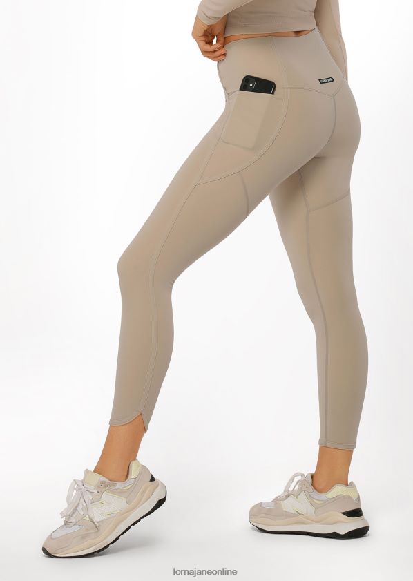 Lorna Jane Hochgefaltete Booty-Knöchelbeißer-Leggings ZR60X168 Bekleidung cremefarben Frauen